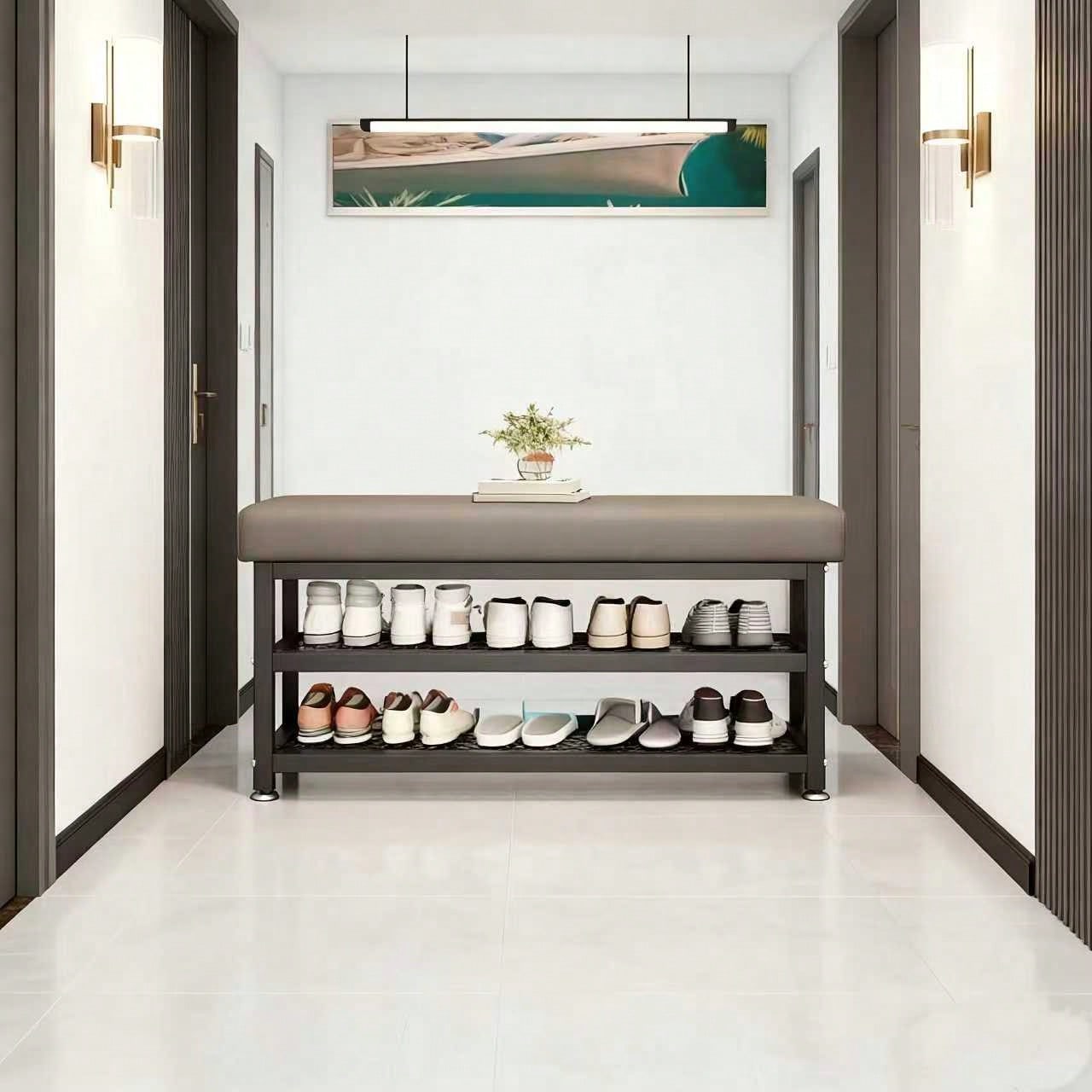 Bangku Sepatu Empuk Modern den - Metal Photo Panel ulasan dan harga