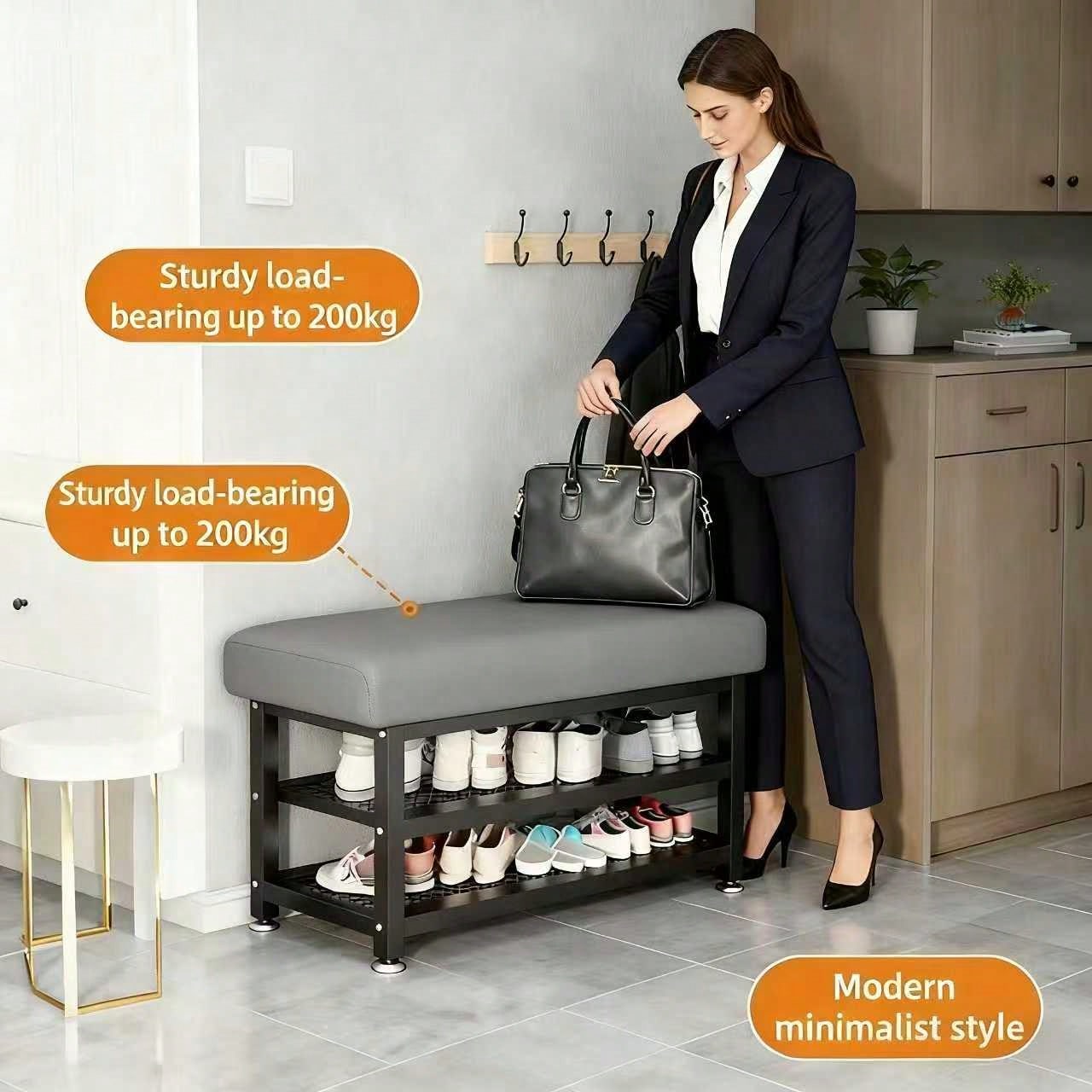 Bangku Sepatu Empuk Modern den - Metal Photo Panel ulasan dan harga